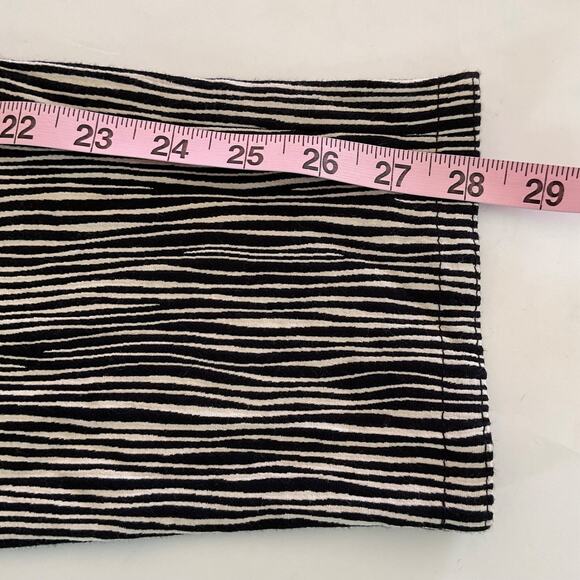Max Mara Textured Zebra-Print Pants Sz 8 Black And White Cotton Academia preppy - Picture 10 of 10